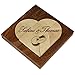 Produktbild Kleines Herz Puzzle aus hellem Holz mit Gravur zur Hochzeit – [Motiv Ringe] – in edler Holzbox - Personalisiert mit [Namen] - Legespiel - Denkspiel - Knobelspiel - Geduldspiel - 11 x 11 x 2 cm