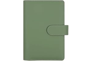 Frogetu Carpeta A5 de Cuero con 6 Anillas - Archivador de Documentos Recargable para Papel de Relleno (papel interior no incluido)