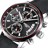 NIBOSI Herren Luxus Kalender, Datum, Chronograph, Quarzuhrwerk, Herren, Sport-Armbanduhren für Business + Geschenkbox
