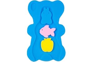 BEWAVE Comfy Baby Bath Sponge Cushion, Skid Proof Bath Mat, Blue