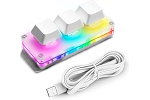 Ecarke Clavier OSU Clavier de Jeu à 3 Touches, Mini Clavier USB à 3 Touches Clavier mécanique pour PC de Jeu, Macro de Programmation avec Logiciel OSU HID Standard Keyboard.