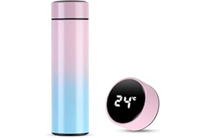 Flintronic 500ML Bottiglia Acqua, LED Borraccia Termica Coppa da Viaggio, 316 Boccetta Tazza Intelligente Temperatura Display per Vuoto in Acciaio Inossidabile per Mantenere Caldo/Freddo