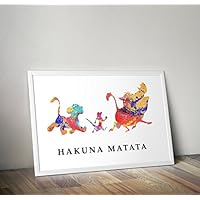 Lion King inspirierte Aquarell Poster - Simba - Zitat - Alternative TV / Movie Prints in verschiedenen Größen (Rahmen nicht im Lieferumfang enthalten)