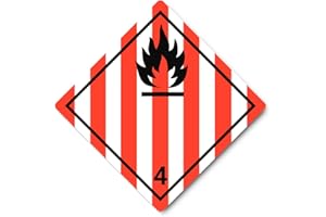 HAVATI Autocollant : 300 x 300 mm, 1 pièce – Label de danger – Classe de marchandises dangereuses – Classe 4.1
