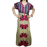 Indiatrendzs Women Cotton Nighty Summer Printed Long Maxi Nightwear Gown 46"