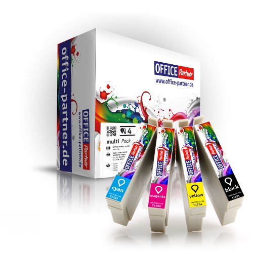 4er multiPack kompatible Druckerpatronen zu Epson T1285 mit Chip für Epson Stylus Office BX305F / BX305FW ; Stylus S22 / SX125 / SX130 / SX235 / SX235W / SX420W / SX425W / SX435W / SX440W / SX445W