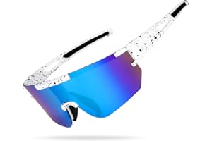 AUTOWNLUX Schnelle Brille Polarisiert UV400 Fahrradbrille Sonnenbrille Winddicht Rennrad Brille Blau für Herren und Damen Radfahren Laufen Baseball Golf Skifahren Bergsteigen Angeln