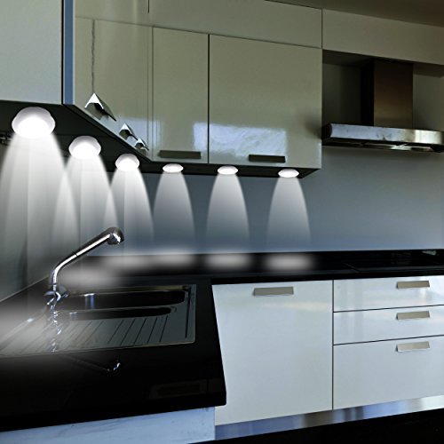 Oramics 6x LED Strahler mit Fernbedienung, Unterbauleuchten für Küche oder Schränke