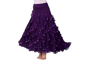 Tookang Traje de Baile Moderno Falda de Baile Flamenco de Mujer Vestido Baile Latino Salsa Flamenco