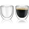 SCJHMY Double Wall Insulated Glasses Mugs (Set of 2),Coffee Mugs,Tea Cups,Drinking Glassware for Cold or Hot Drinks (250ML)