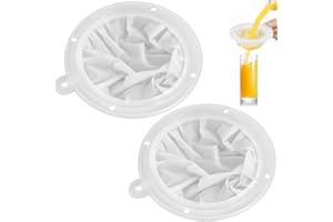 ETELIAR 2 Pezzi Filtro per alimenti, Filtro a 200 400 Mesh Rete, 13 cm Setaccio Filtro a Rete Riutilizzabile, Filtro in Nylon per Vinacce, Latte, Vino Rosso