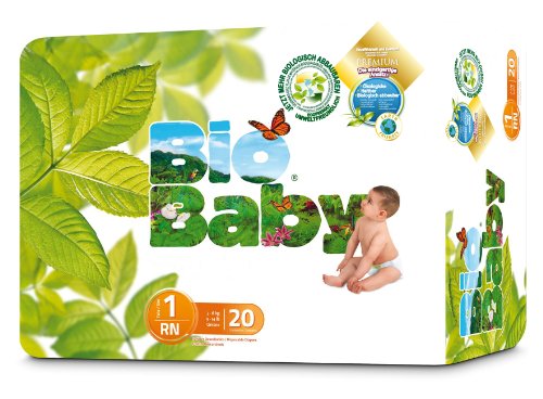 Bio Baby Biodegradable Nappies Size 1 - 2 x Packs of 20 (40 Nappies)