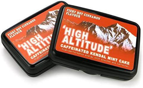 'HIGH ALTITUDE' Caffeinated Kendal Mint Cake – High-performance energy with Glucose and Caffeine. UK-made. (Fiery Hot Cinnamon Flavour - Twin Pack)