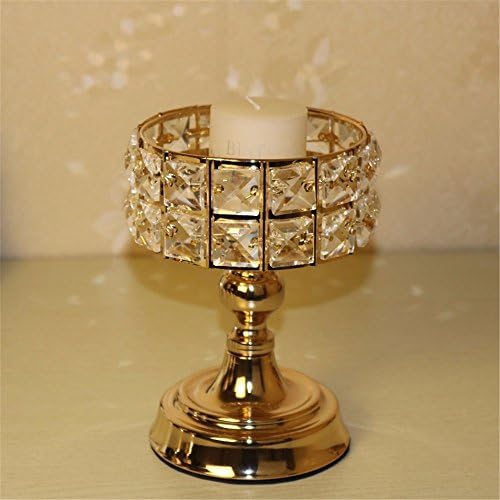 Candlestick Holders Candlestick European Style Crystal Candle Stand, Hotel Decorations, Wedding Props, Creative Single Head, Gold Crystal Cap, Candlestick