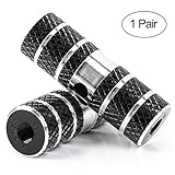 ICOCOPRO BMX Mountain Bike Pegs Aluminum Alloy Foot Stunt Pegs Cylinder-Black,Red,Silver,Blue,Orange-Black