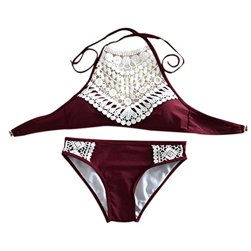 ROPALIA Damen Push Up Gef¨¹tterte Neckholder Zwei St¨¹ck Badeanz¨¹ge Bikini Set Bademode