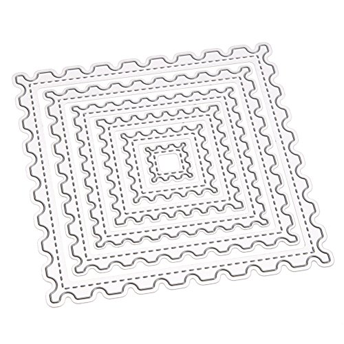 Amazingdeal365 6 PCS Rechteck Metall Form Schablonen Schneiden DIY Dekor Sammelalbum Karten Buchzeichen Lesezeichen als Geschenk für Freunde Geburtstag Kinder,Kindergarten Hobby Schule Handarbeit Unterricht usw. Ein tolles Geschenk! - 7