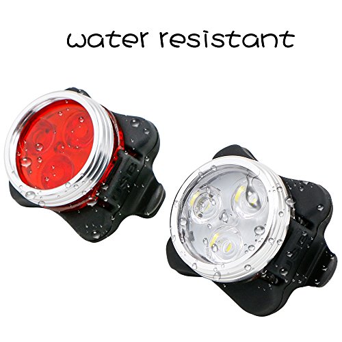 Wiederaufladbare LED Fahrradlampe,Yica LED Frontlicht und Rücklicht für Radfahren, 350lm ,4 Licht-Modi ,Frontlicht und Rücklicht Fahrradlampe Set - 2