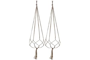 PAITOK 2 Pack Hanging Planters Baskets, hanging plant pots Macrame Plant Hanger Set hanging pots for plants outdoor indoor Balcony Decoration Ceiling Garden(90cm *2)