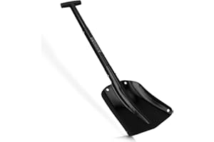 Navaris Pala da neve regolabile in alluminio 80cm - Vanga da giardino campeggio outdoor - Pala emergenza sopravvivenza auto con borsa - nero