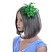 VGLOOK Flower Feather Fascinator Headband Wedding Headwear For Ladies Day Race Royal Ascot Green