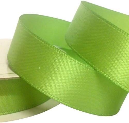 Three Kings 15 mm x 7 m Double Sided Satin Ribbon Roll, Lime Green