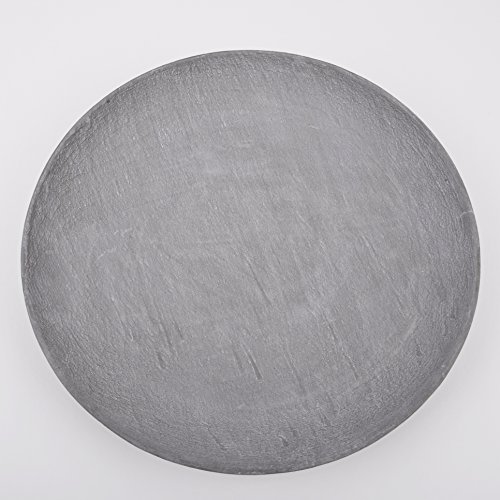 Schale rund Vintage Style Deko Holz grau Dekoschale Teller Tablett (4x39x39cm) - 2