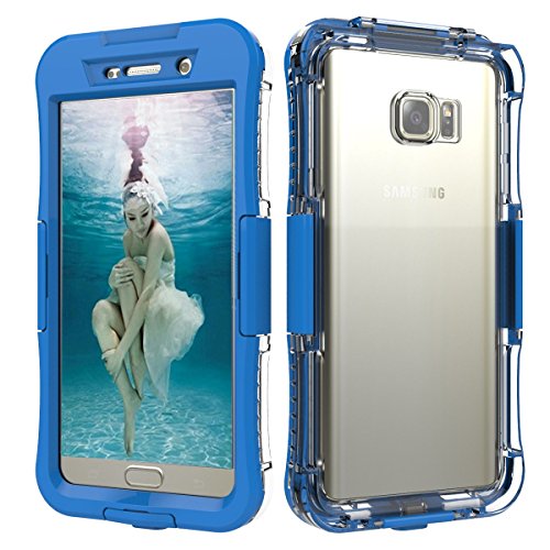 MOONCASE Galaxy Note 5 Waterproof Case, Waterproof Shockproof Snowproof Dustproof Durable Full-body Sealed Protection Case Cover for Samsung Galaxy Note 5 Blue