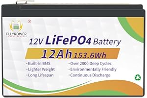 TCBWORTH 12V 12Ah LifePo4 Batterie Tiefe Zyklen mit BMS für Trolling Motor Solar RV Haushaltsgeräte Marine Golfwagen Energiereserve Stromversorgung Notbeleuchtung…