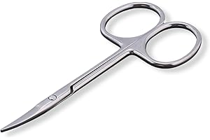 VILITI Cuticle Scissors,Nail Polish Small Curved Scissor,Left Handed Medical Professional Eyebrow Cutter,Cute Mini Nails Shears,Beauty Manicure Surgical,Moustache Nursing Craft Cutters Clippers,for Adult
