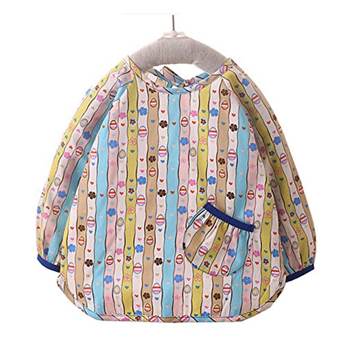 Baby Long-sleeves Bib Overalls Feeding Clothes Baby Bibs,Blue