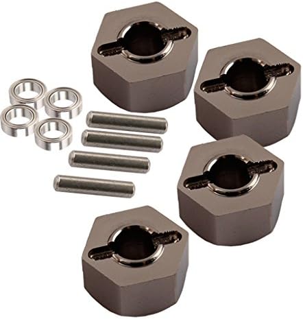 Yiguo 1set Wheel Hex Mount 12mm &amp; Ball Bearing &amp; Pin for RC 1/10 Traxxas Slash 4X4 Upgrade Parts Titanium