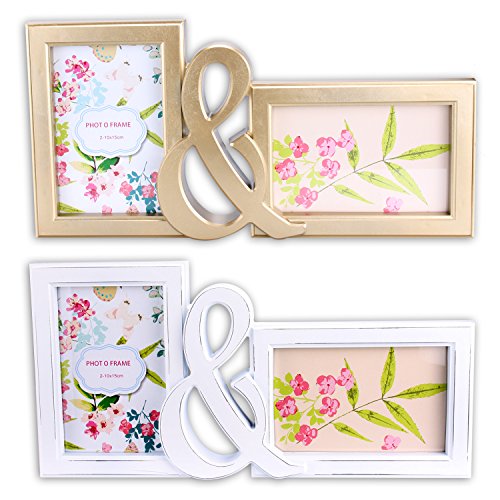 Bilderrahmen Together in gold oder Shabby für 2 Bilder im Format 10x15 (Shabby White)