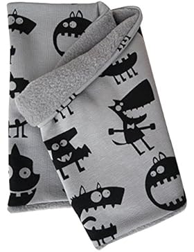 WOLLHUHN Warmes Halstuch, Schal, Monster grau, Innenseite Fleece, für Jungen und Mädchen 20150115
