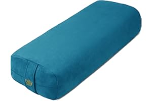 Florensi Almohada de yoga – Lujoso cojín de terciopelo para yoga restaurador – Cojín rectangular grande con asa de transporte – Cojín de meditación de apoyo, funda lavable a máquina y asa de