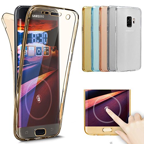 Kompatibel mit Galaxy S9 Plus Handytasche 360 Grad Schutzhülle Durchsichtige Silikon Tasche Komplettschutz Rundumschutz-Schale Vollschutz Hülle Weiche TPU Kirstall Klar Handyhülle,Gold Kompatibel mit Galaxy S9 Plus Handytasche 360 Grad Schutzhülle Durchsichtige Silikon Tasche Komplettschutz Rundumschutz-Schale Vollschutz Hülle Weiche TPU Kirstall Klar Handyhülle,Gold