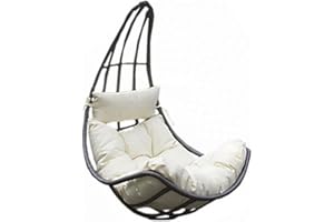 ‎HOME DELUXE HOME DELUXE - Hängesessel CAMA - Grau, nur Korb - inkl. Sitz- und Rückenkissen I Polyrattan Hängestuhl Gartenschaukel Hängekorb