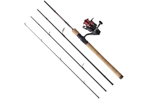 Abu Garcia Diplomat V2 Ensemble Canne et Moulinet de Voyage Idéal pour Les Voyages, la pêche au leurre, livré avec étui de Transport Rigide, différentes Longueurs et Poids Disponibles Noir/Rouge