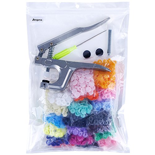 Anpro 400 Druckknöpfe, Druckknopf set mit zange, Snaps Zange set Nähfrei für DIY Basteln - 8