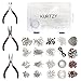 Produktbild 1000 Teiliges Versilbertes Schmuckherstellungs Set - Schmuck Zubehör Werkzeug & Schmuckdraht Enthält Binderinge, Karabiner Verschlüsse & Anhänger für Herstellung von Armbänder, Halsketten, Ohrringe