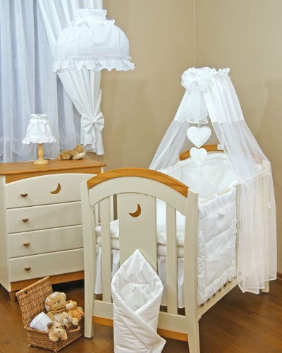 Lovely BABY COT/COTBED CANOPY DRAPE +CANOPY HOLDER / ROD-WHITE