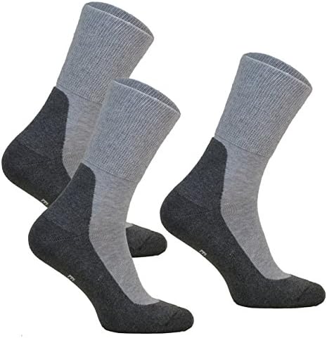 3-pairs of Extra Wide Diabetic Socks MEDIC DEO COTTON for Swollen Legs Mens & Womens non-compression Antibacterial