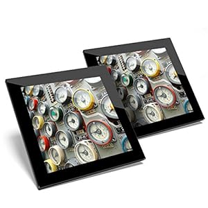 Awesome Set of 2 x Glass Coasters - Chernobyl Reactor Dials Cool Glossy Quality Coasters/Tabletop Protection for Any Table Type #2349