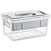 Orret Home B&ouml;lmeli ve Katlı Plastik Organizer Makyaj D&uuml;zenleyici &ndash; Kilitli Takım Sandığı Organizer Kutu, Taşıma Kulplu &Ccedil;ok Am