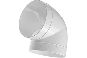 Vent Systems Diámetro de 150 mm, codo de 90 grados, tubo redondo flexible, manguera de ventilación, plástico ABS