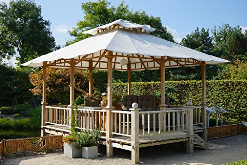 Preisvergleich Produktbild Semerang Großer Holzpavillon für Gartenschauen, Schloßgärten, Ausstellungen, Messen
