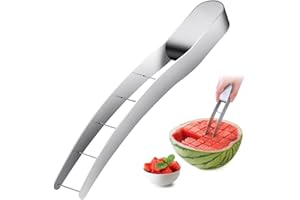 RosyFate Watermelon Cutter, Melon Slicer, Stainless Steel, Melon Cube, Watermelon Knife, Fruit Cutter for Cantaloupe, Papaya, Dragon Fruit