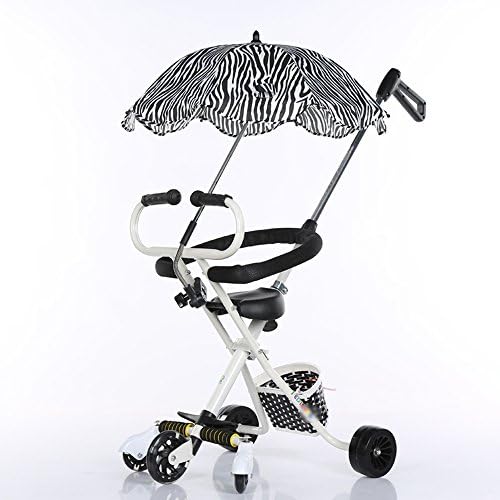 Huifang Scooter QFFL Folding cart Slippery artifact Children's tricycle cart Lightweight five baby stroller 2 color optional (Color : A)