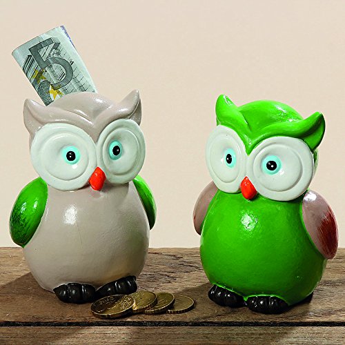 2er Set Spardose süsse Eulen je 10cm Sparbüchse Eulen Sparschwein