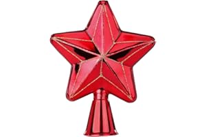 Inge-glas Inge Glas Magic Christbaumspitze Stern-Form | Formspitze aus Glas | Weihnachtsbaumspitze (Merry Red | rot)